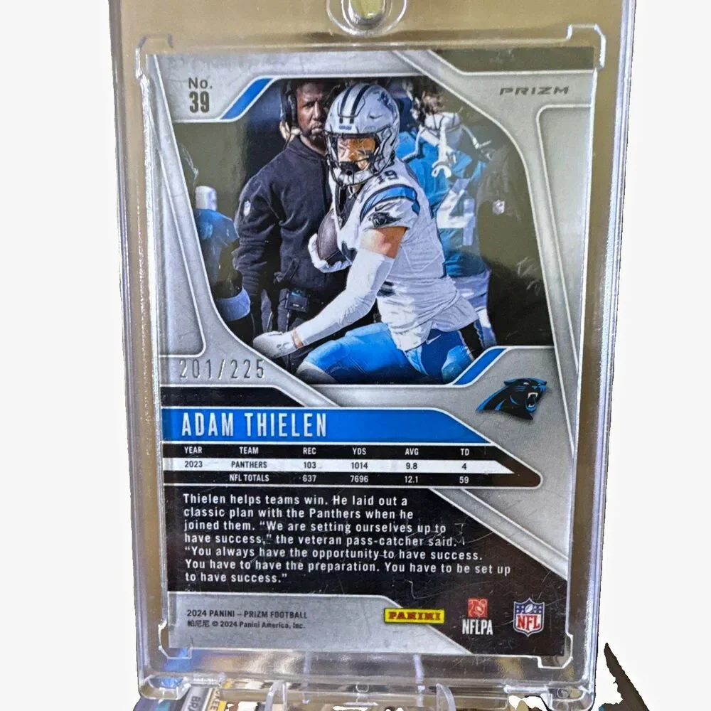 2024 Panini Prizm Adam Thielen Carolina Panthers #39 Purple Prizm /225🔥